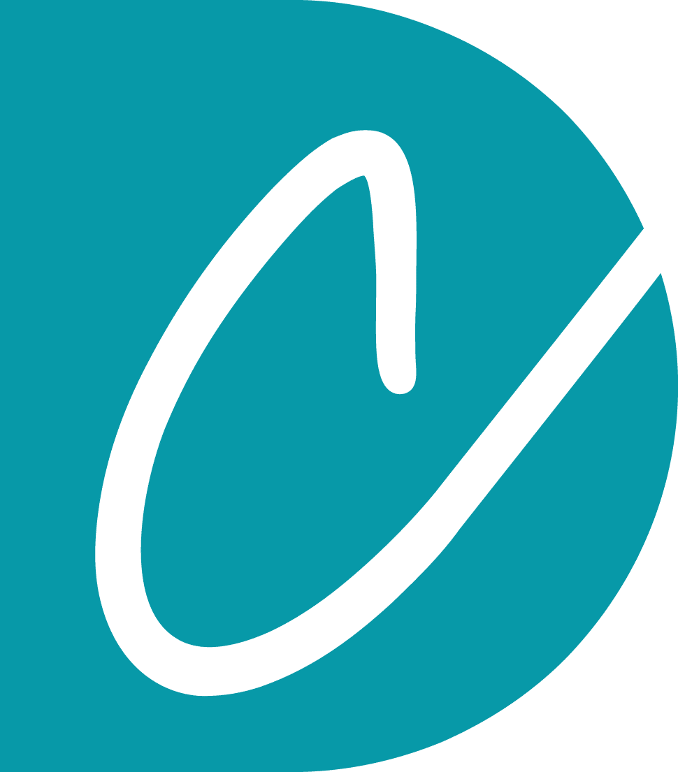 Cornelia Dolian Coaching Letter logo, an upward curled letter C inside of a letter D
