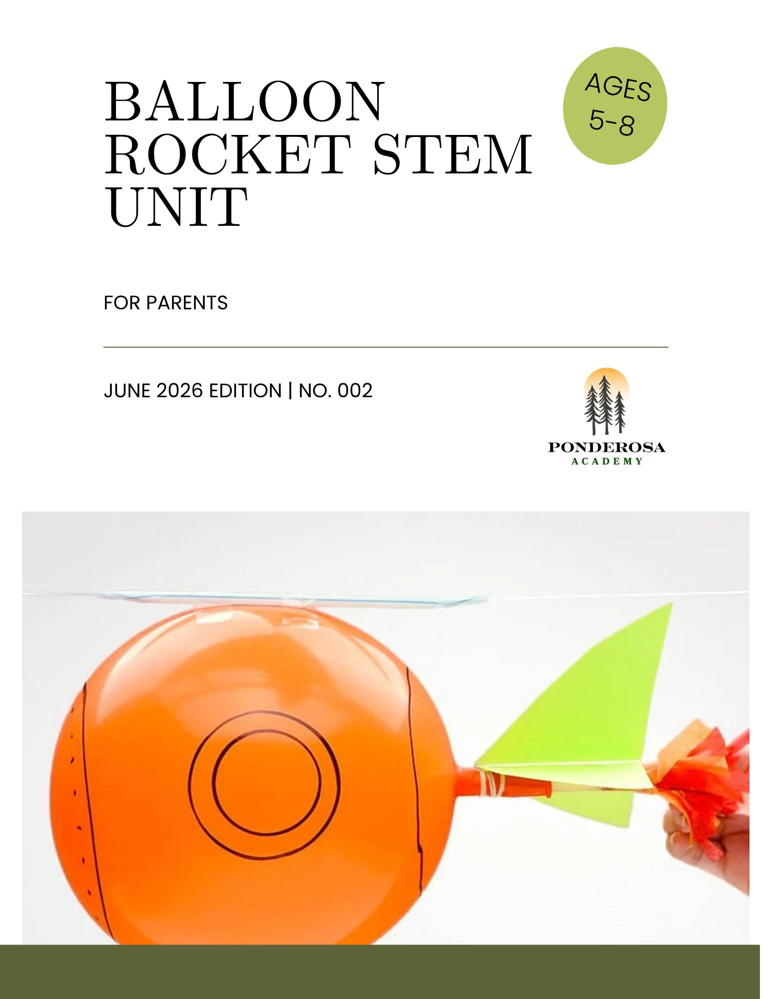 Parent Guide Balloon Rocket STEM Unit (ages5-8)