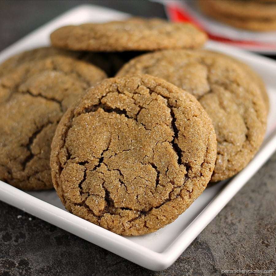 plate of ginger snap cookies.