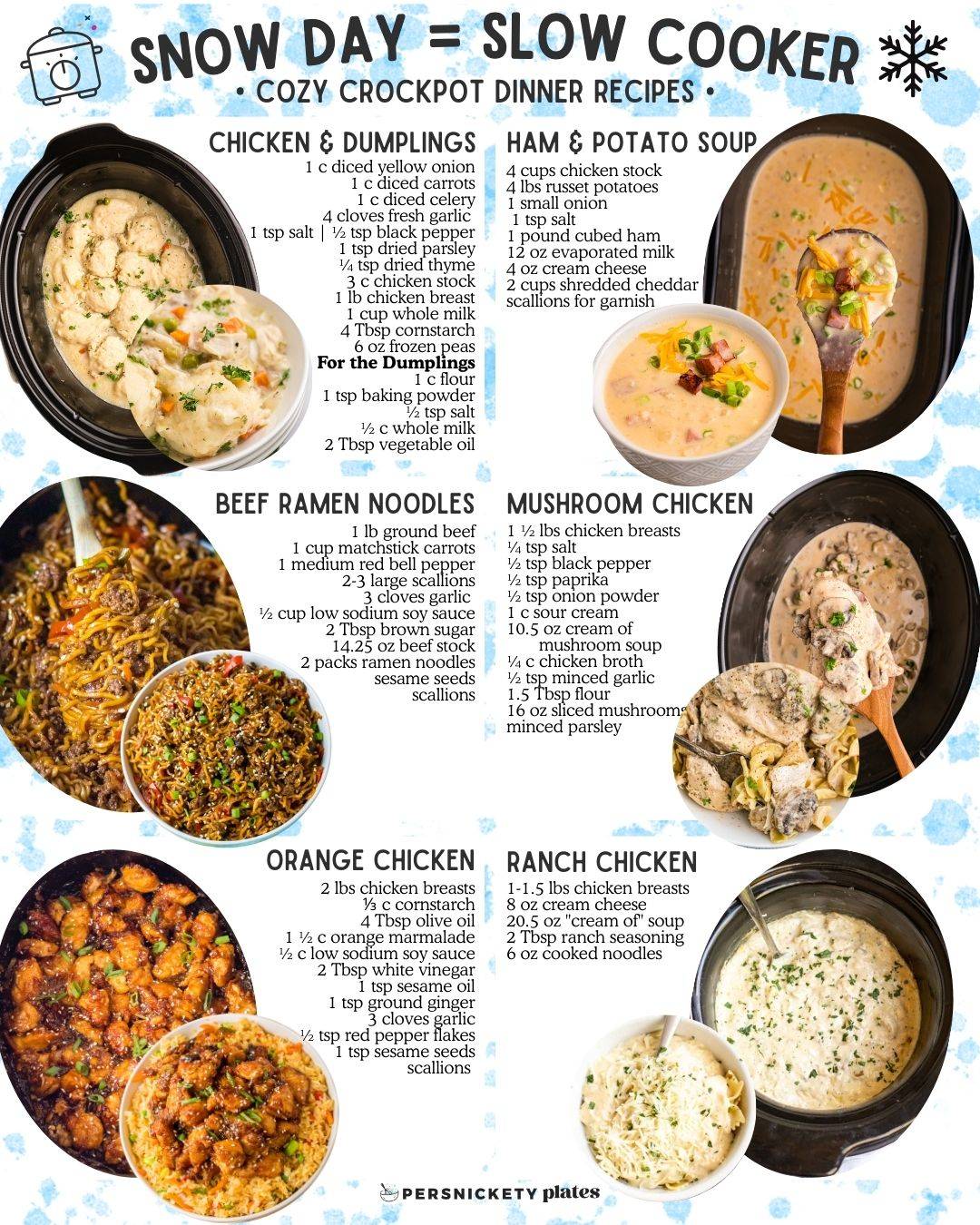 collage of cold day crockpot recipes.