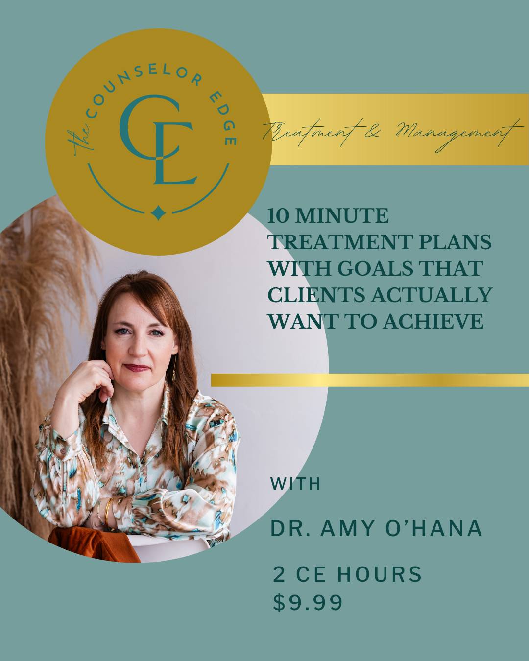 Dr. Amy O’Hana of The Counselor Edge delivers the course “10-Minute Treatment Plans with Goals Clients Actually Want to Achieve,” a 2 CE hour training for mental health professionals on writing effective, collaborative treatment plans.