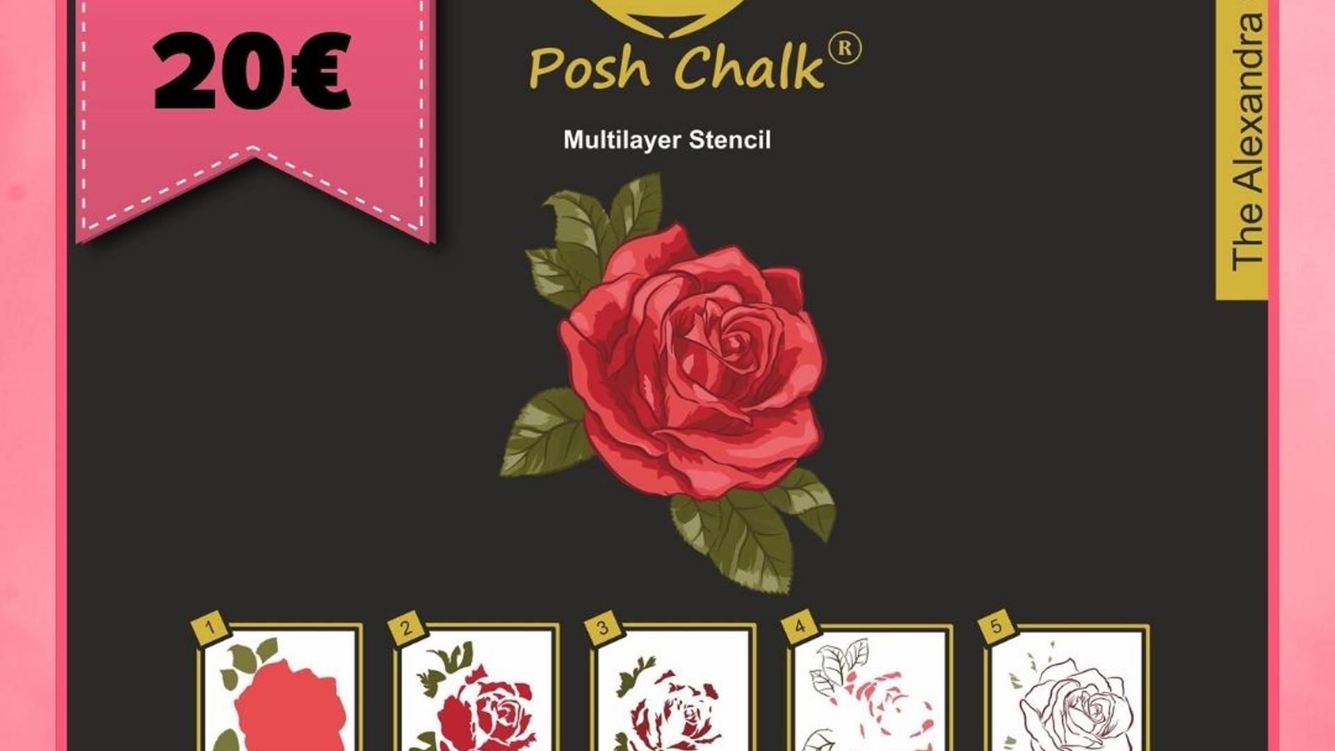 Posh Chalk Multi-Layer Schablone Posh Rose