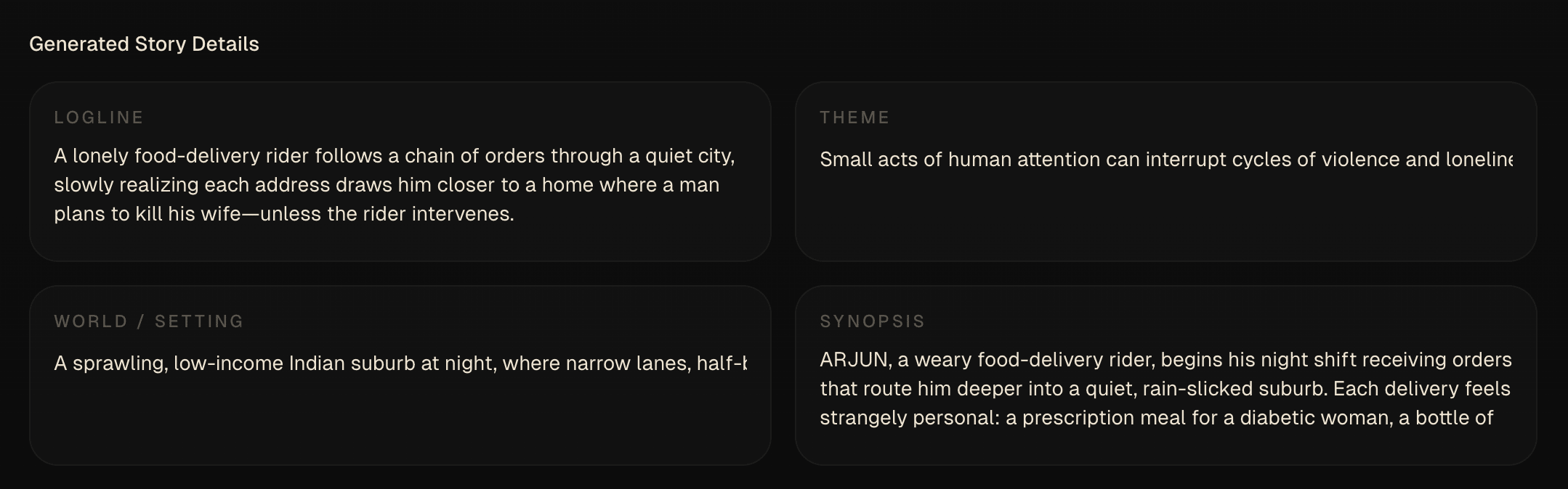 Editing the generated story foundation
