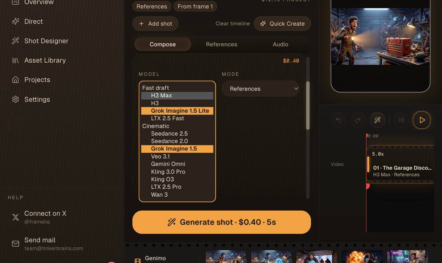Composer model picker with Grok Imagine 1.5 and Grok Imagine 1.5 Lite highlighted