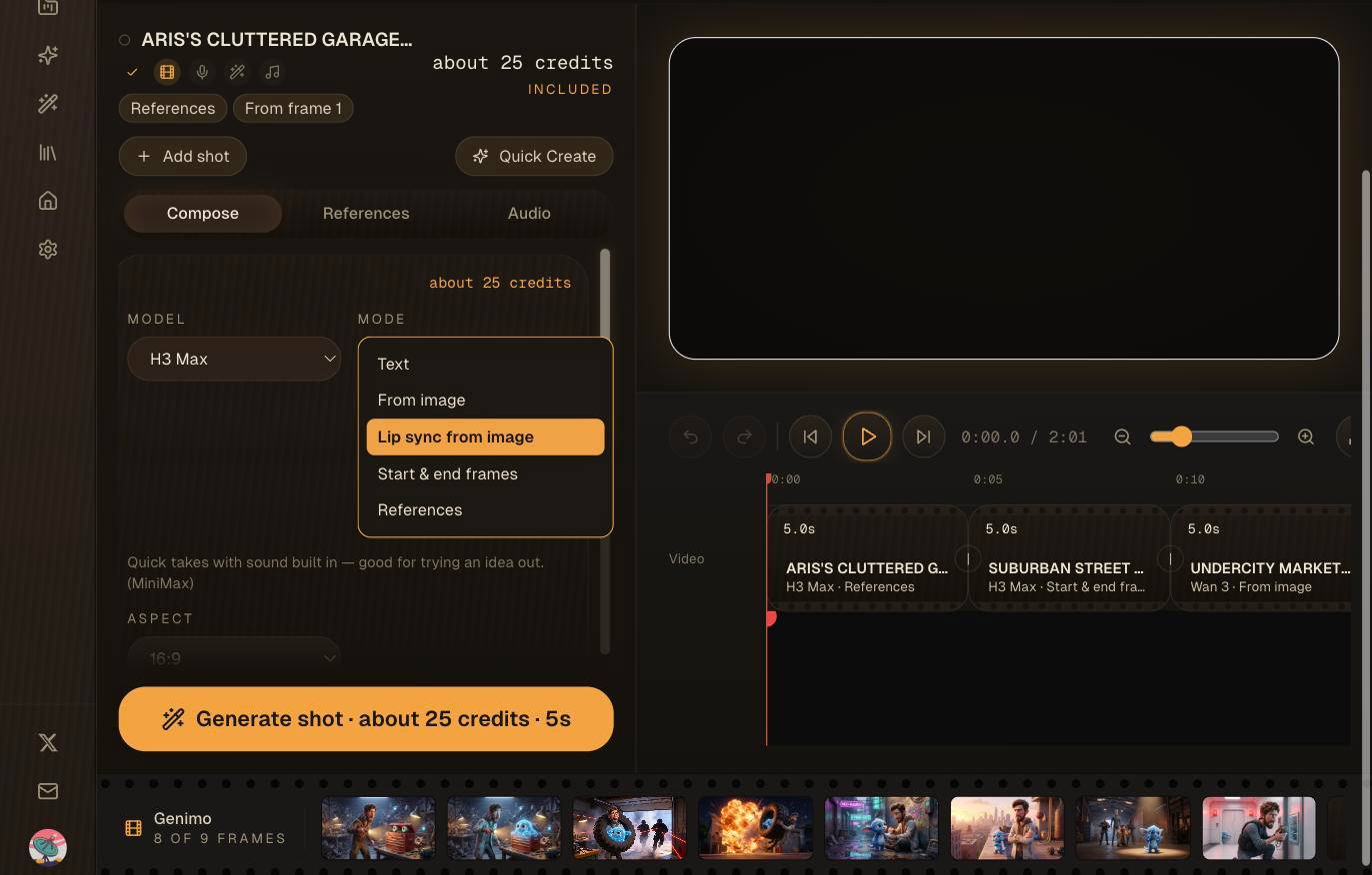H3 Max Lip sync mode in Composer