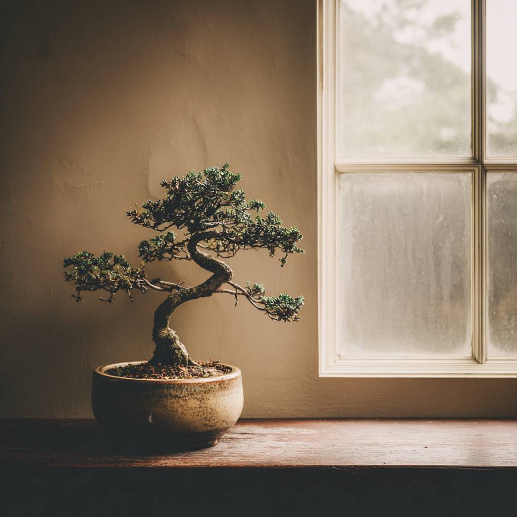 a bonsai tree pruned just so