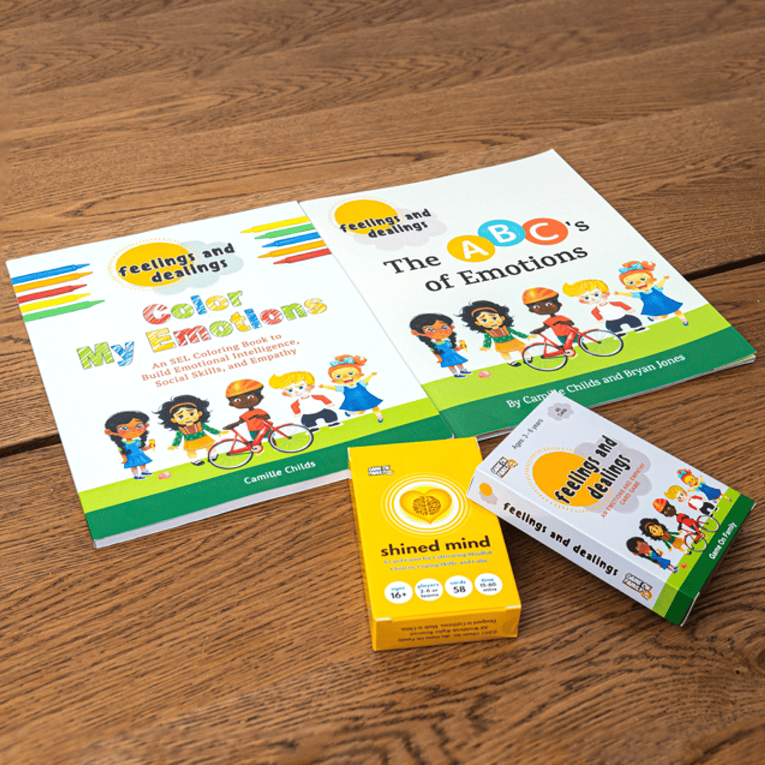 A picture of Game On Family products including their Feelings and Dealings products.