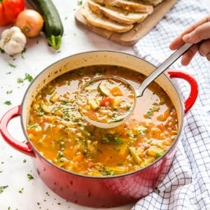 stock pot of Vegetable Soup