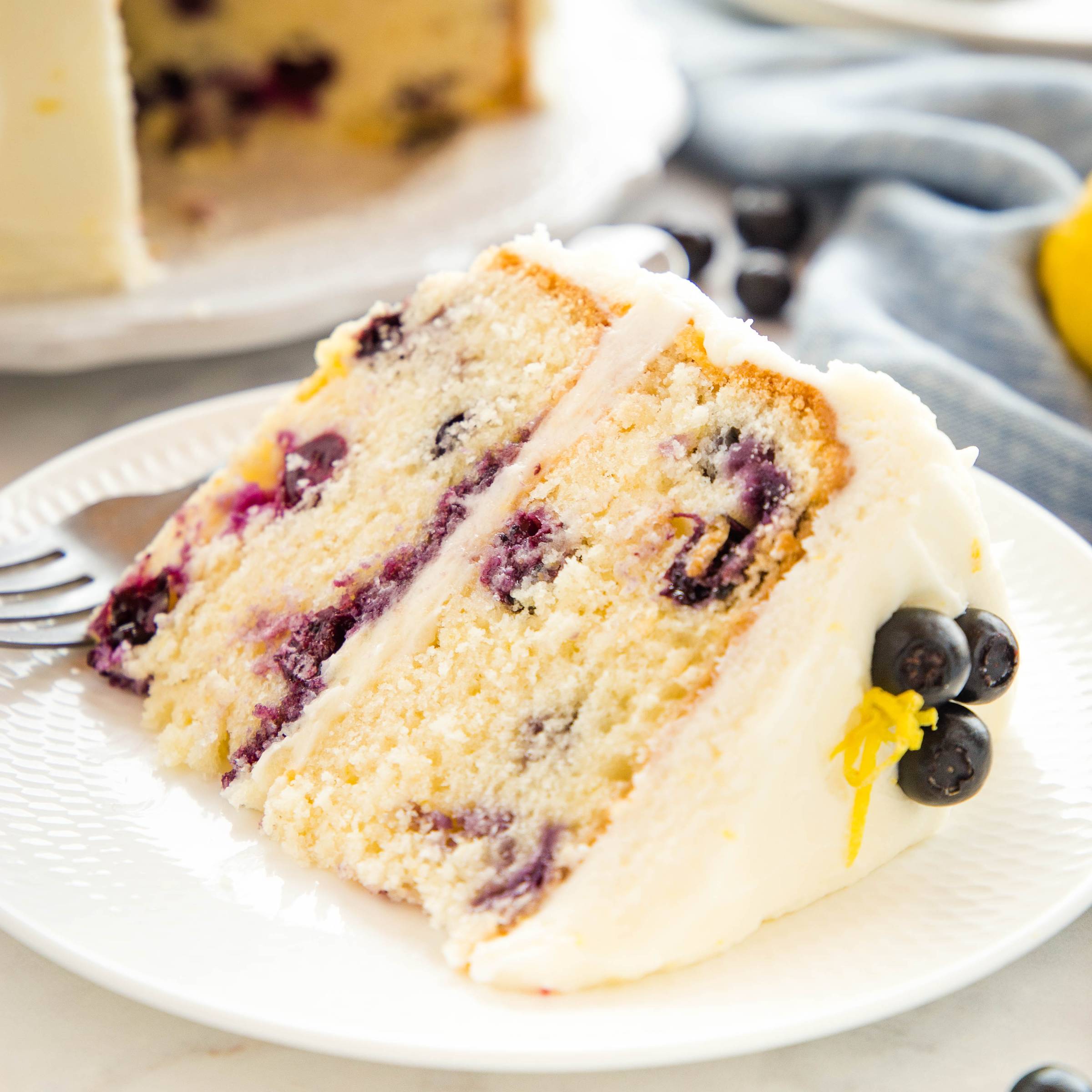 slice of blueberry cake