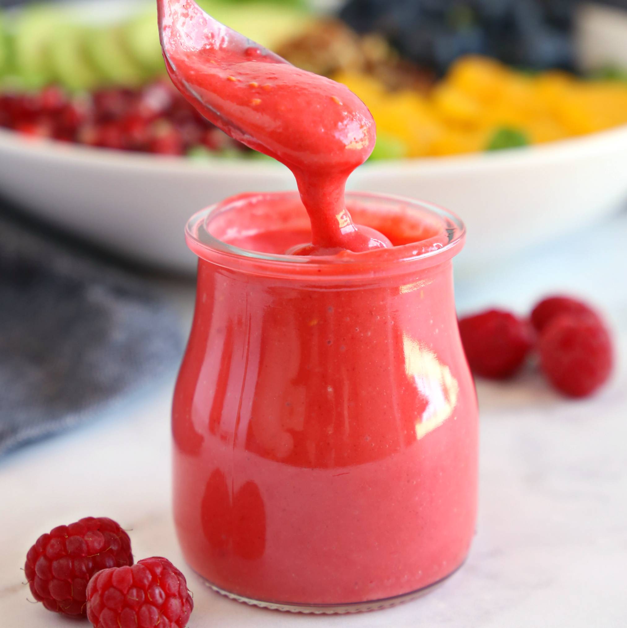 jar of Raspberry Vinaigrette Salad Dressing