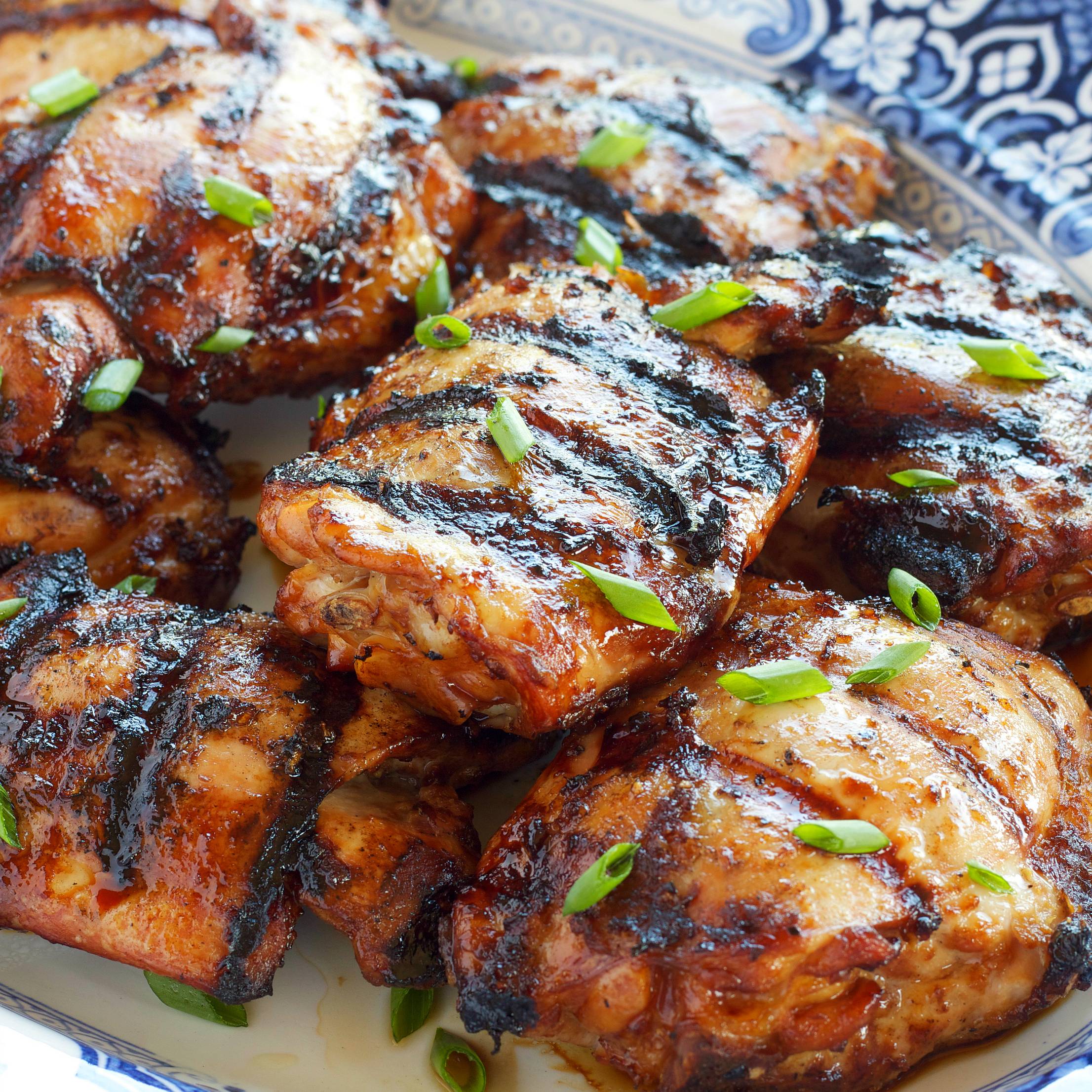 ginger soy grilled chicken on a plate