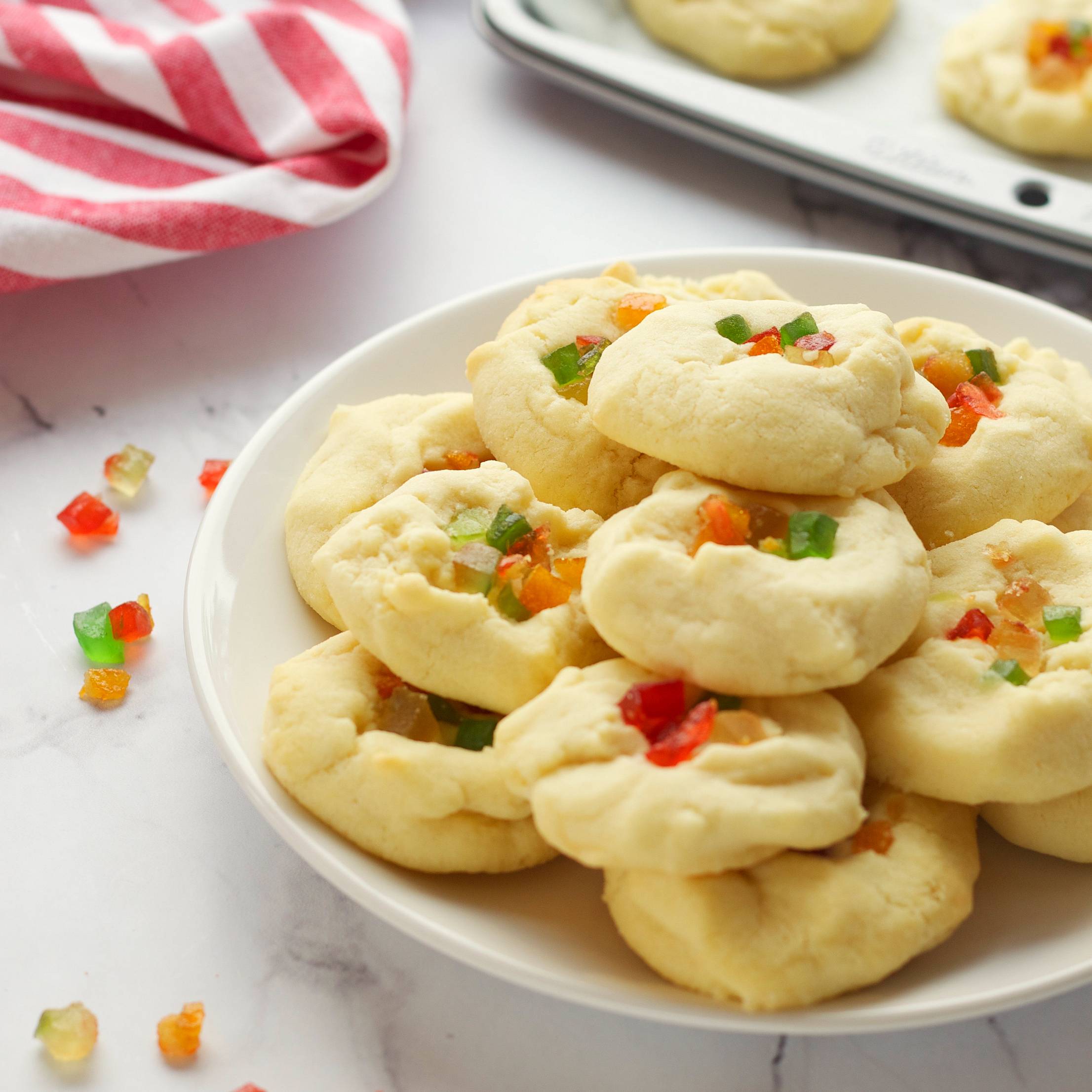 whipped shortbread on a plate