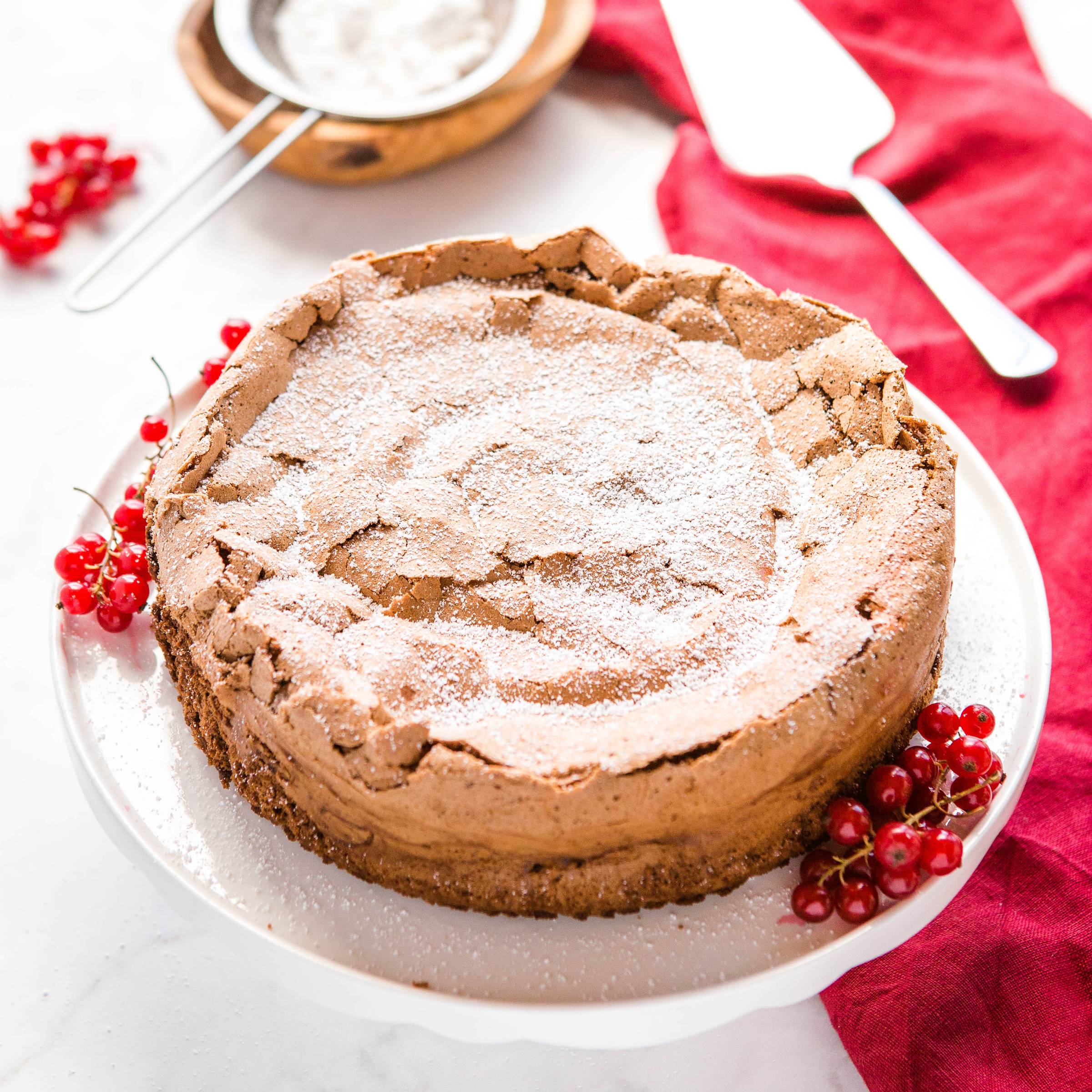 slice of Easy Flourless Chocolate Cake