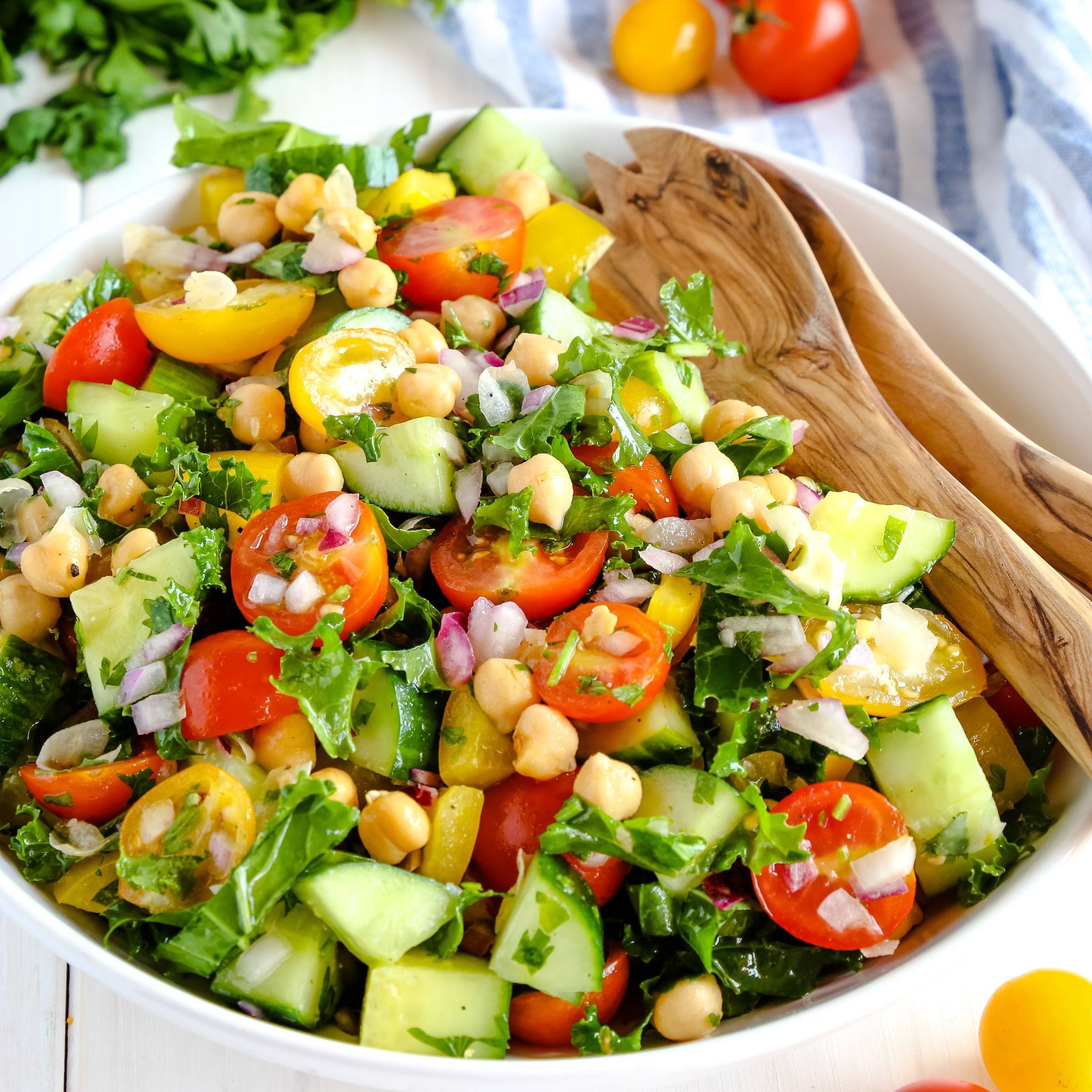 Mediterranean Chickpea Salad with fresh herbs