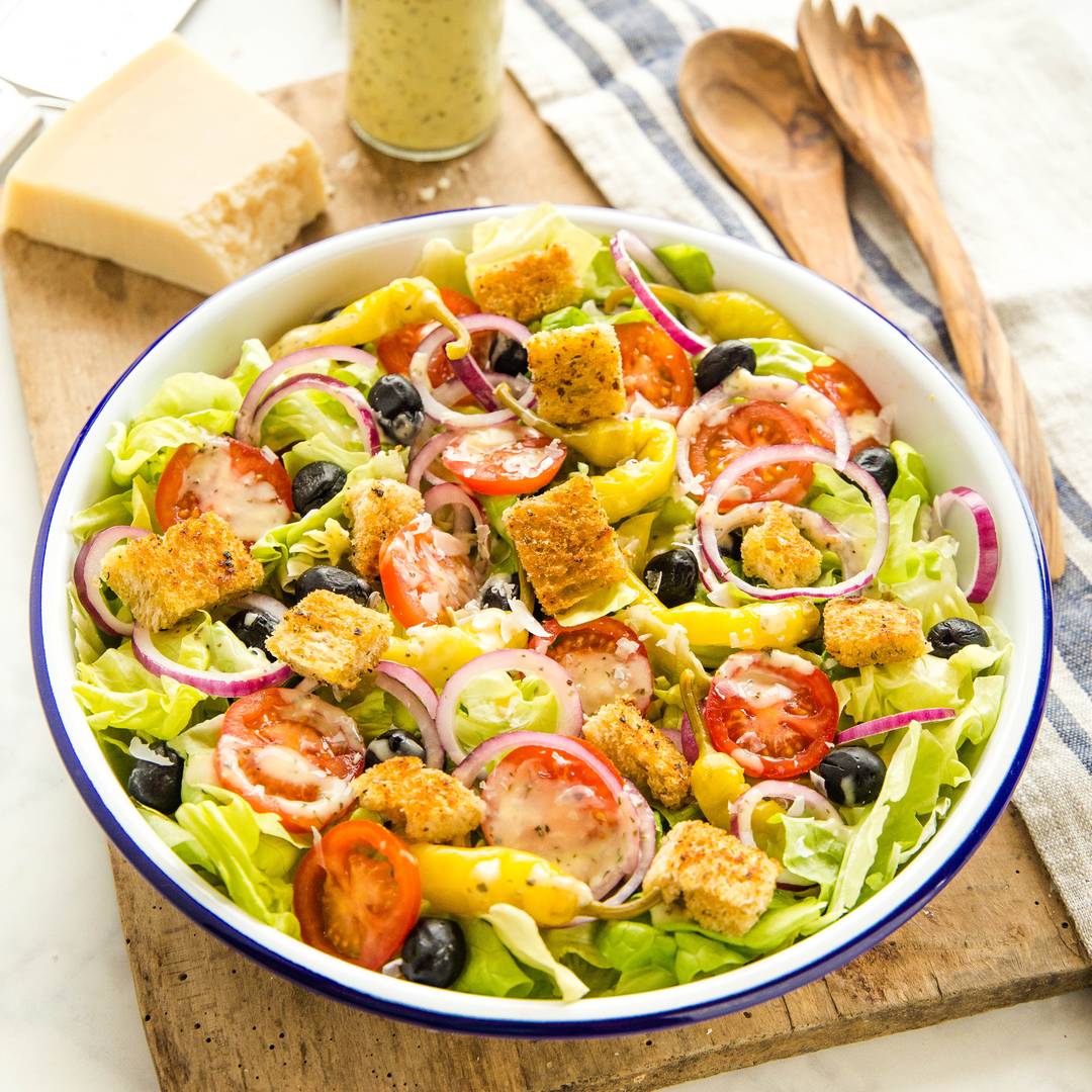 Olive Garden salad in a bowl