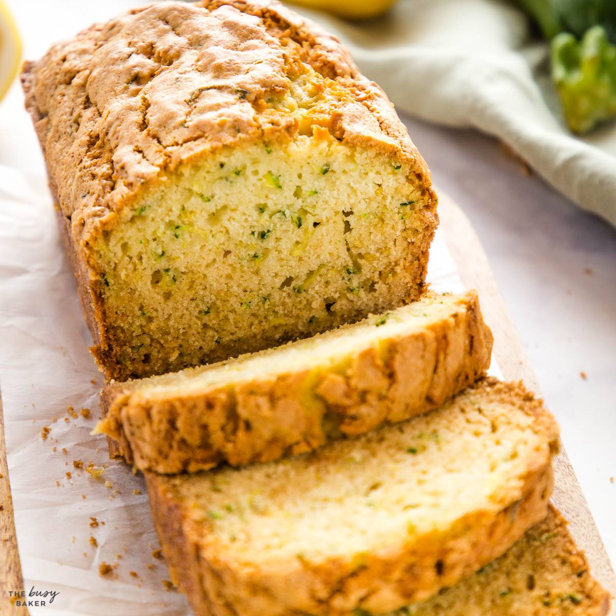 sliced loaf of zucchini bread