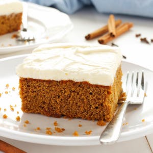 Gingerbread spice cake with cream cheese frosting