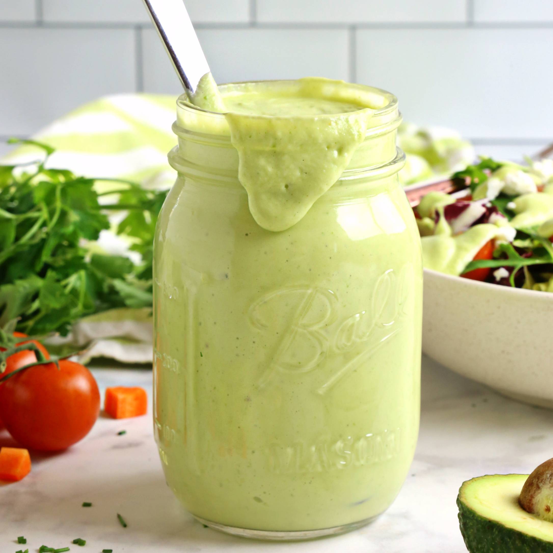 jar of Avocado Ranch Dressing