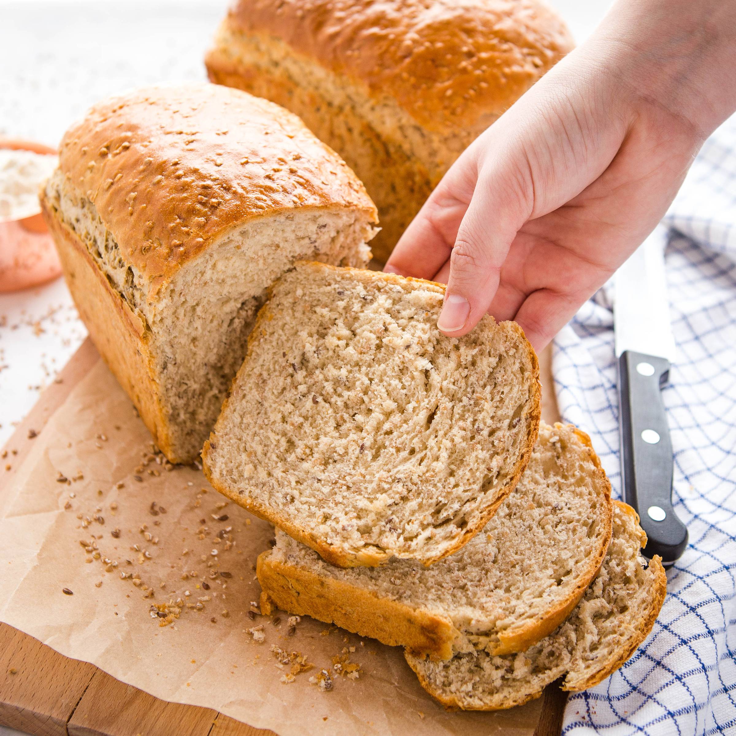 sliced loaf of Whole Grain Sandwich Bread