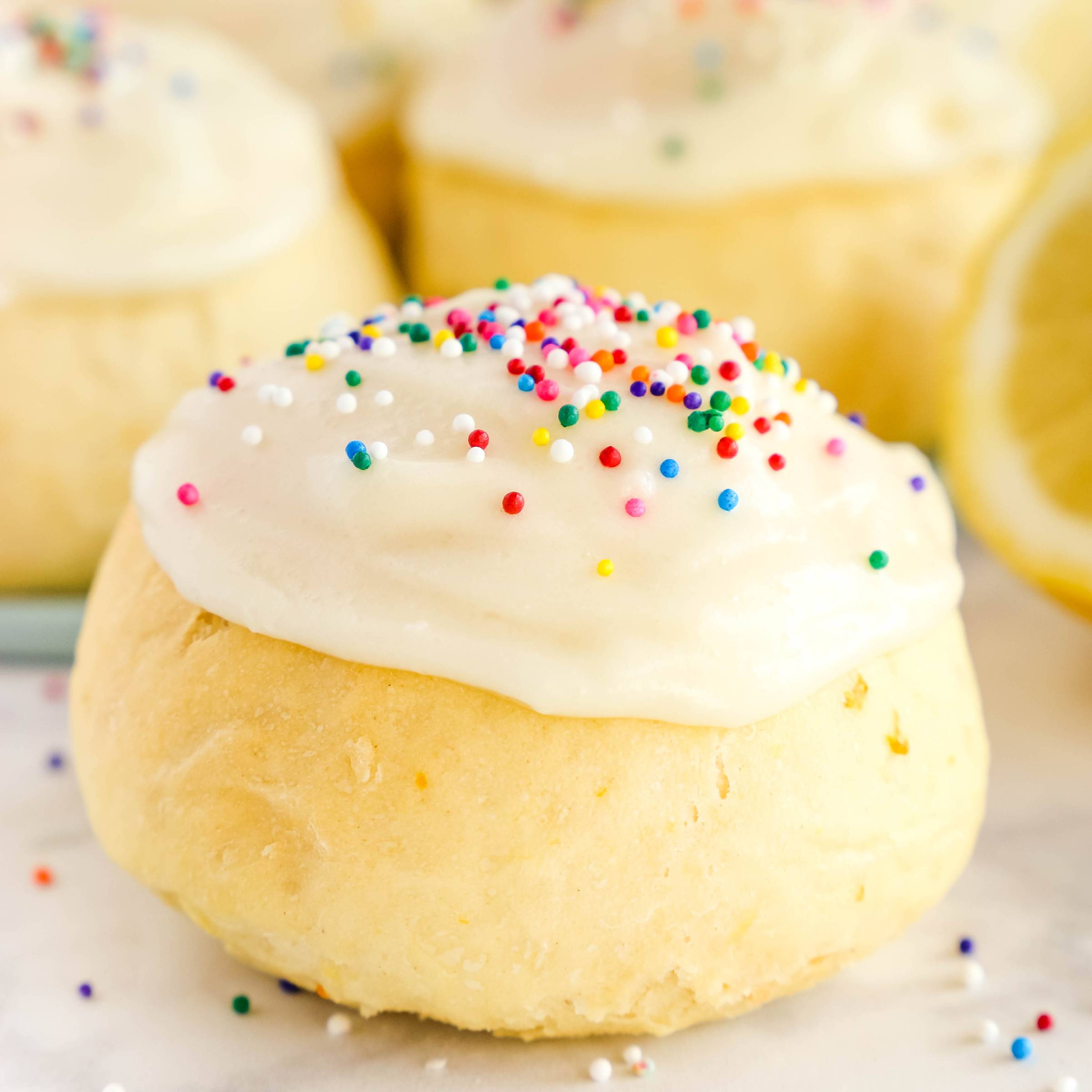 paska bun with icing and sprinkles