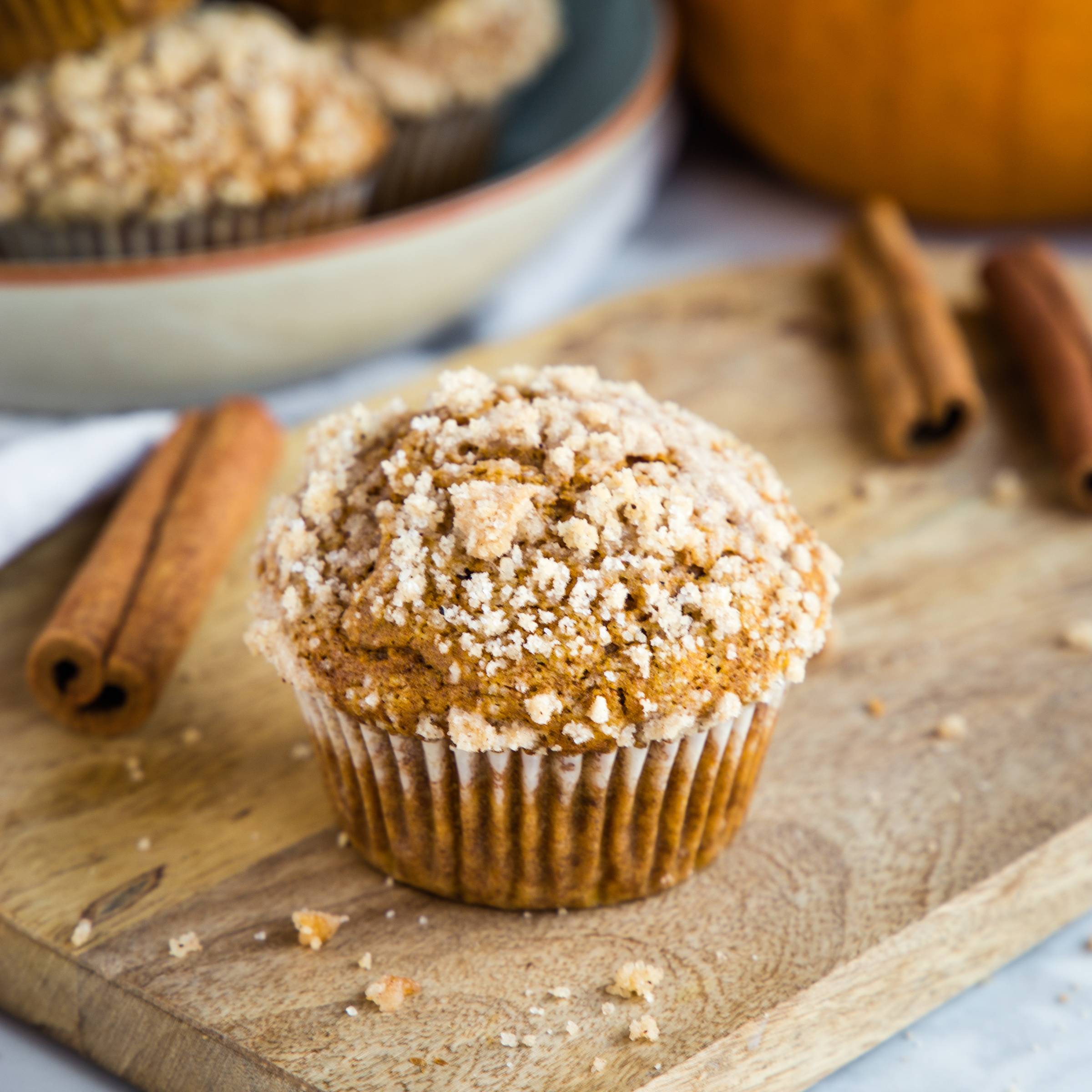pumpkin muffin with streusel topping