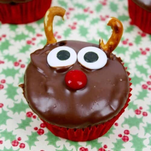 Reindeer cupcakes.