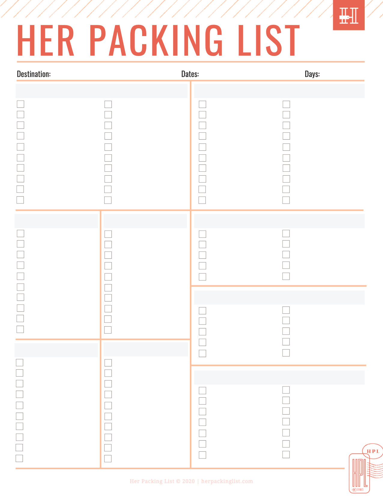 hpl s editable packing checklist template