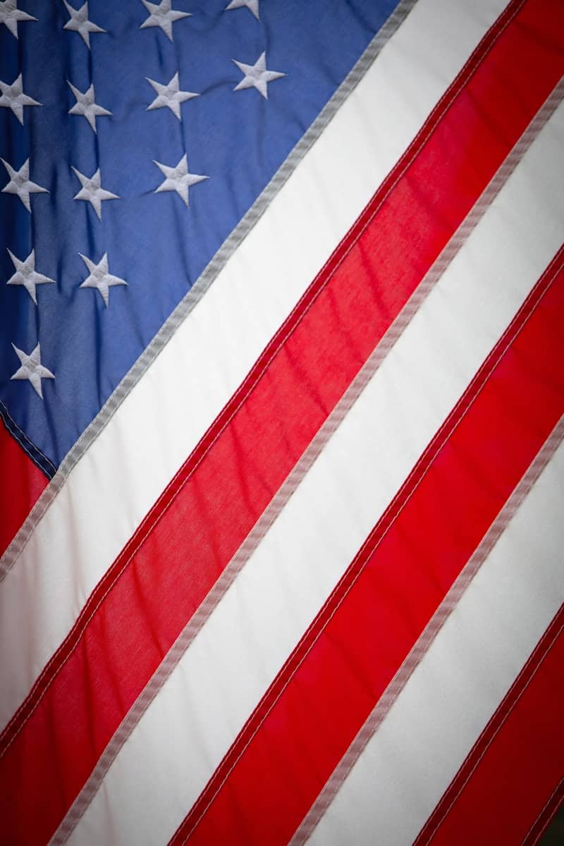 The american flag is displayed up close.