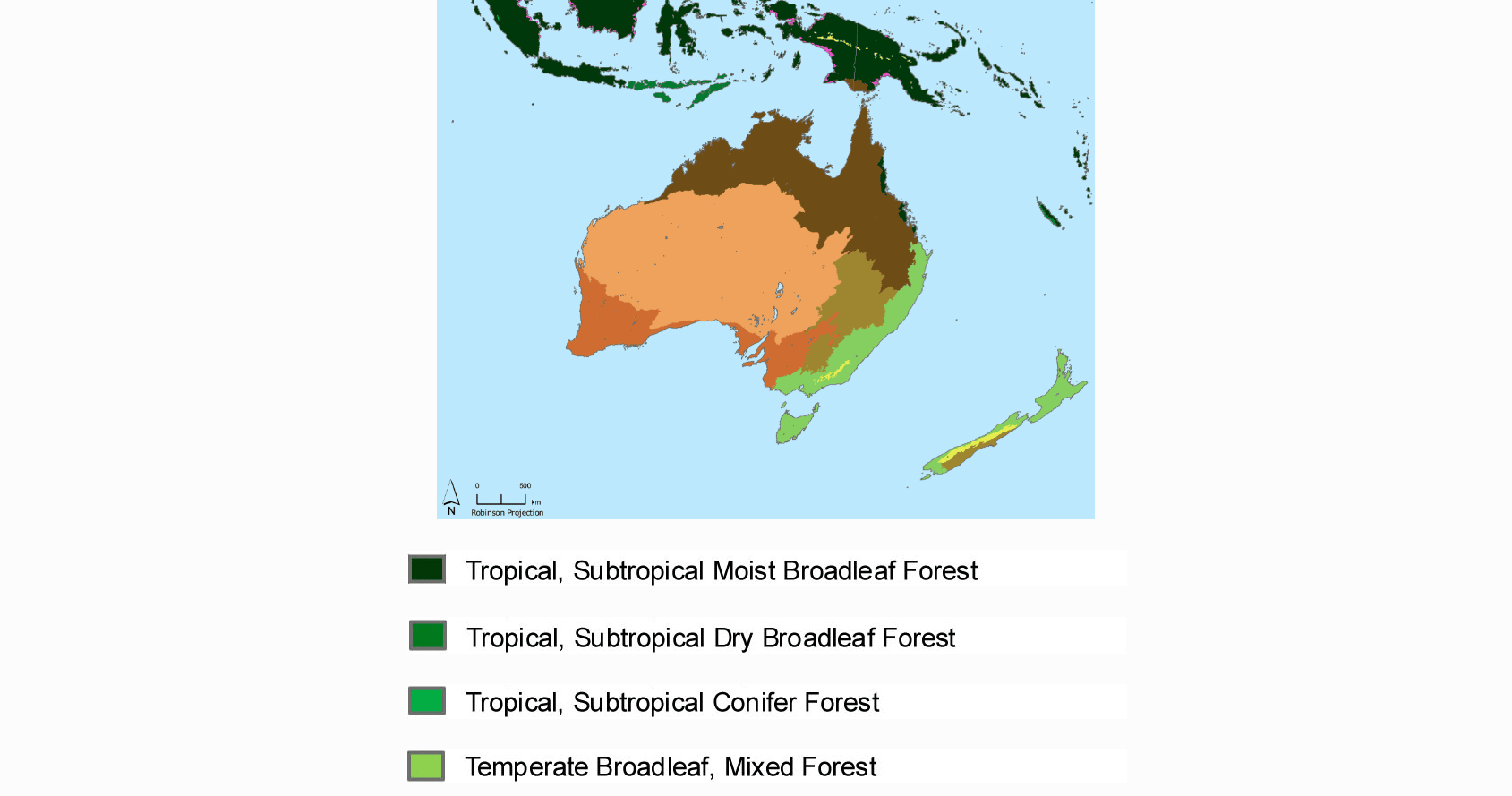 A snapshot from the ​Ecology Pocket Guide​ identifying Australia's ecological regions