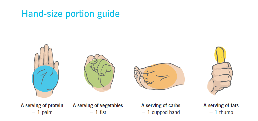 hand portion guide infographic