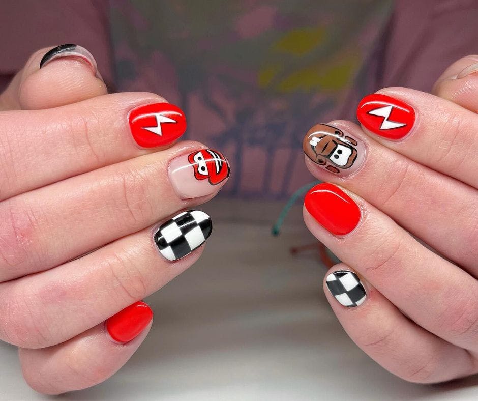cars themed nail designs