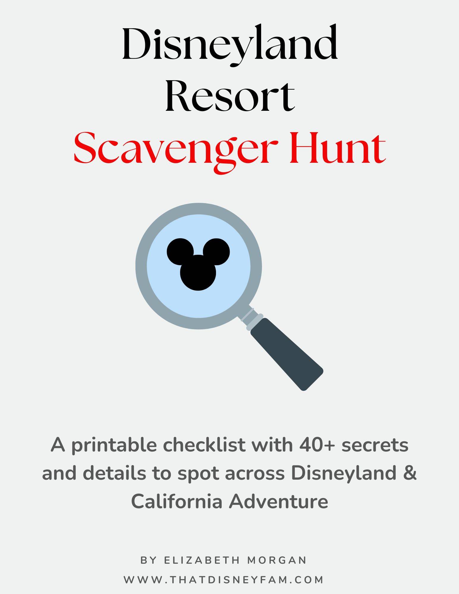 disneyland resort scavenger hunt