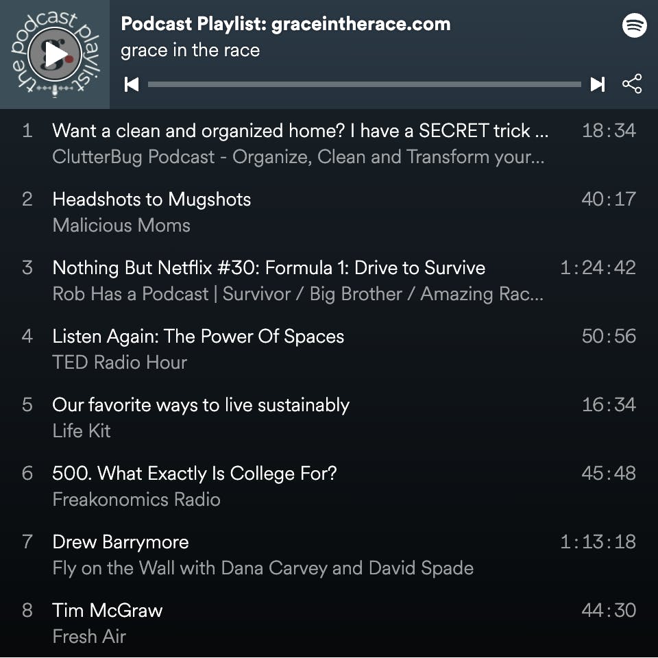 Grace in the Race Podcast Playlist