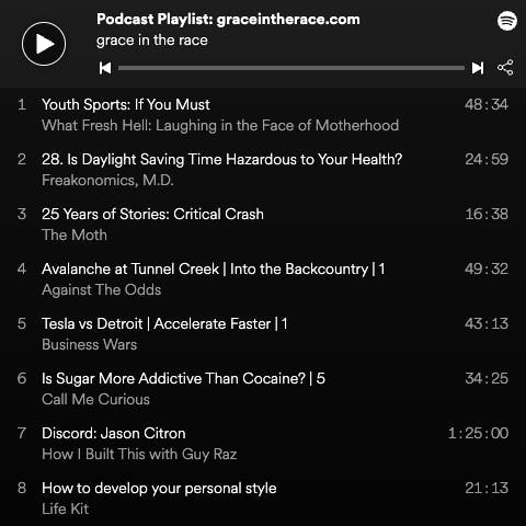 Grace in the Race Podcast Playlist