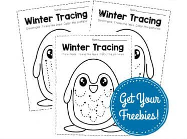 free printable tracing winter preschool worksheets