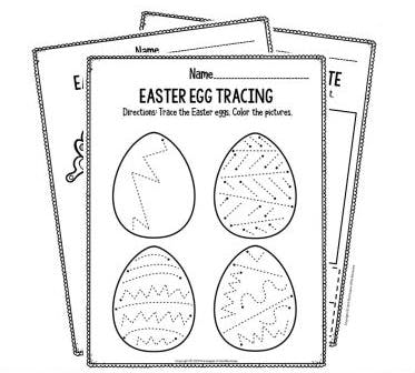 Easter Egg Fine Motor Tracing Prewriting Activity / Hole Punch