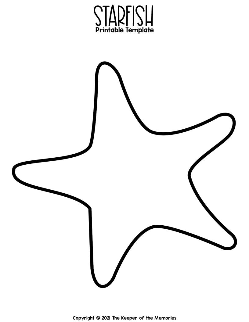 Starfish Outline Template