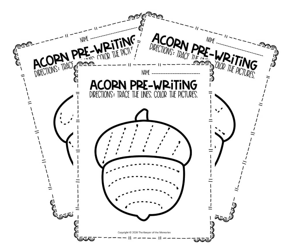 Free Printable Pre Writing Fall Preschool Worksheets