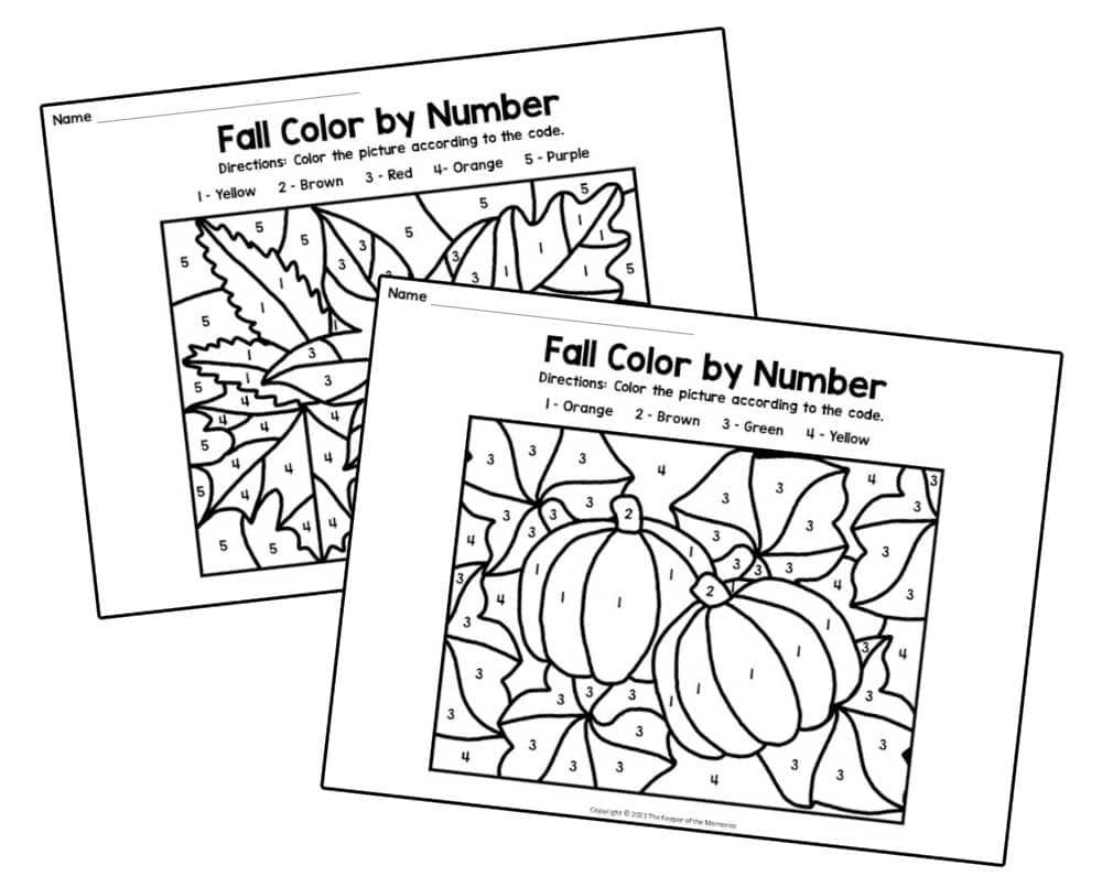 Fall Color by Number - Nature Inspired Learning