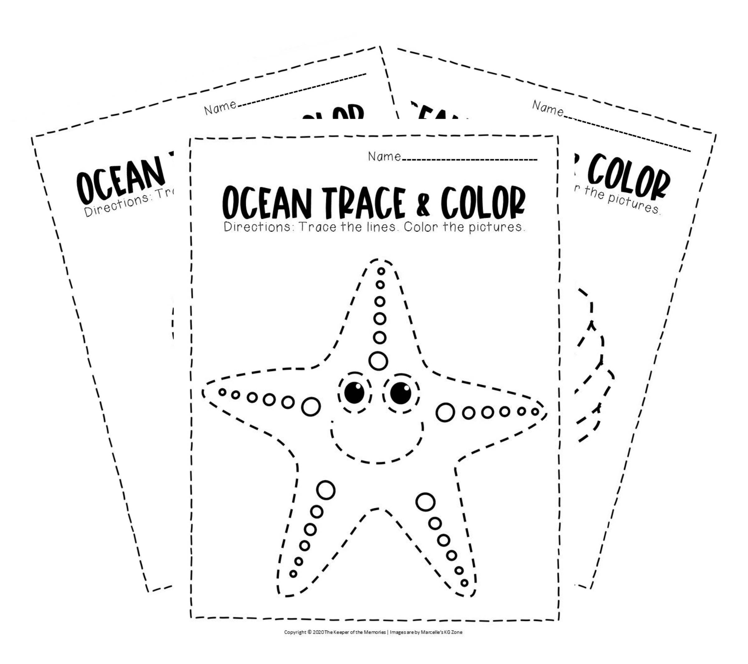 Ocean Tracing Worksheets Jellyfish