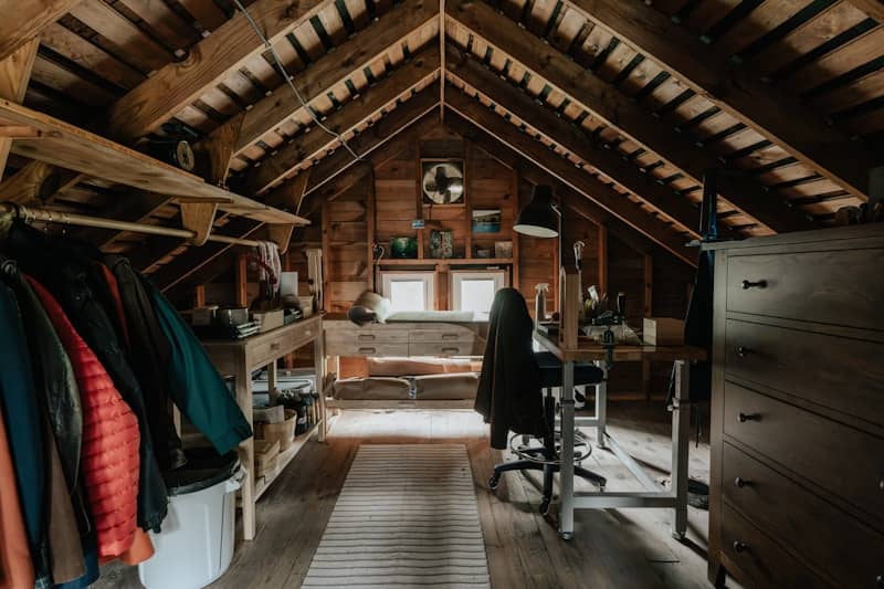 A room filled with lots of wooden furniture