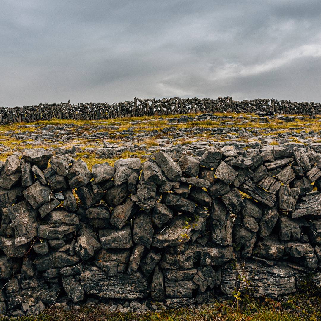 massive stone walls on Inis Mór