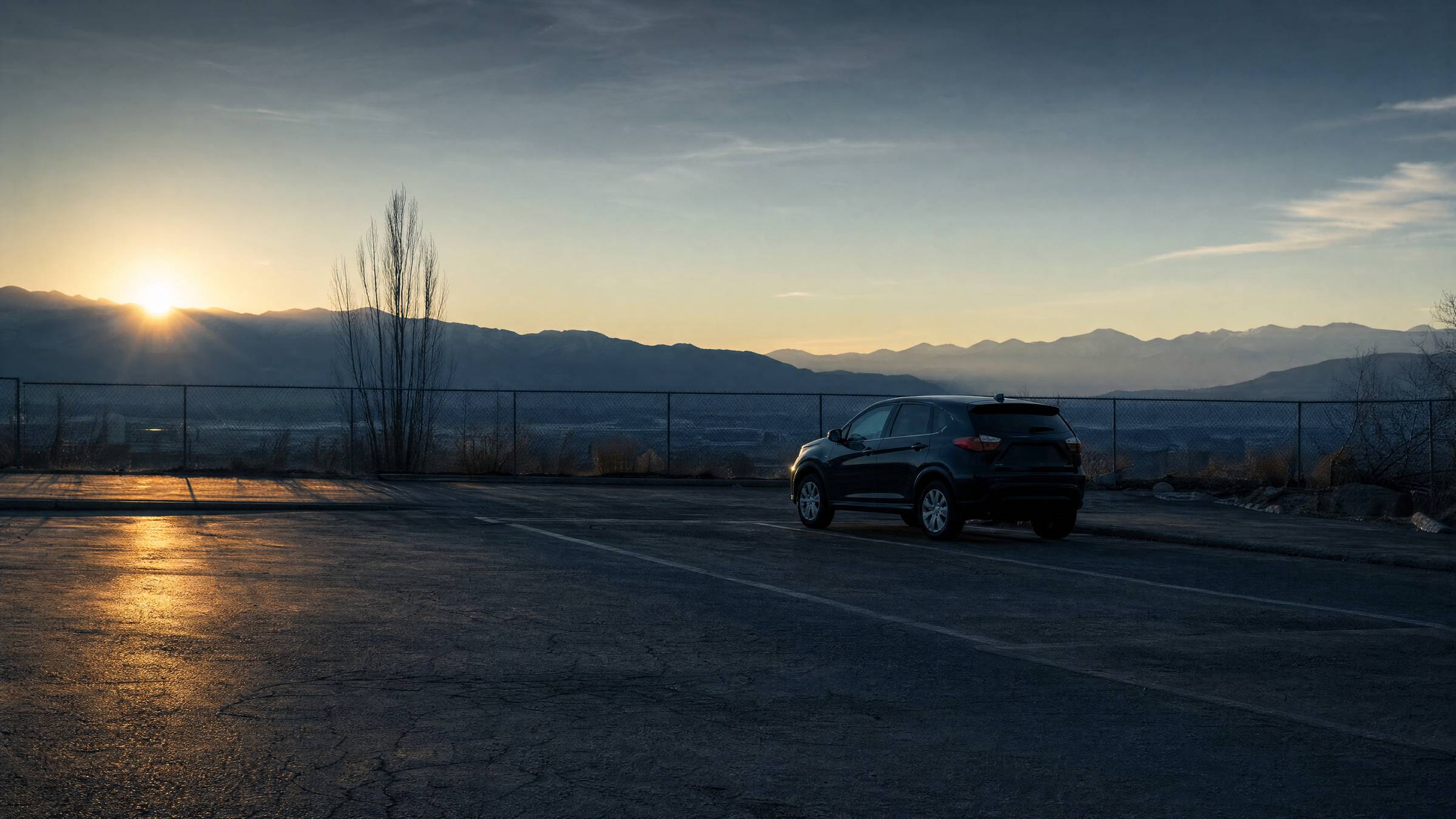 A Buick Encore in a lonely parking lot