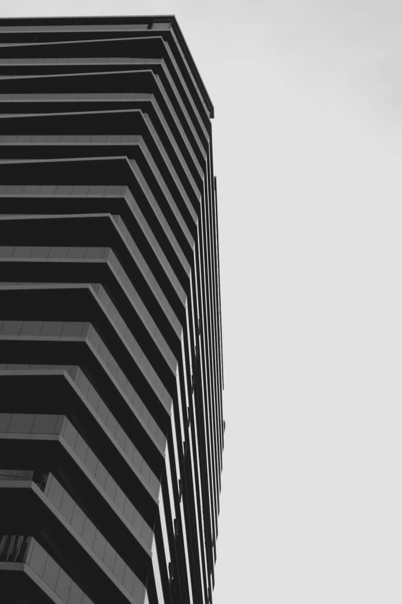 Modern building with repeating balconies against sky