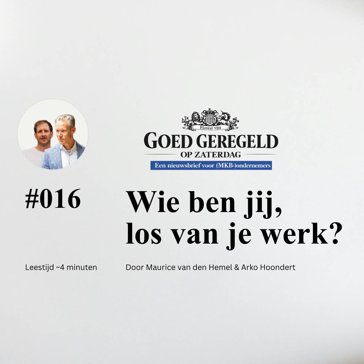 Je bent geen ondernemer. Dat is alleen je rol.