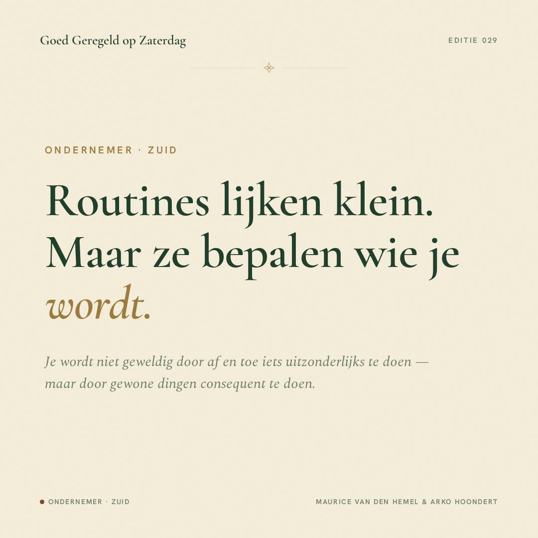 Geweldige ondernemers vertrouwen niet op motivatie, maar op routines. Waarom je dag ontwerpen belangrijker is dan hem laten gebeuren.