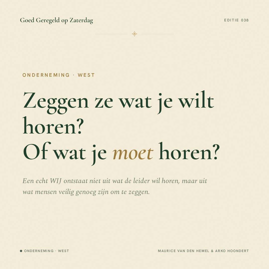 Je kunt de juiste vragen stellen en toch nooit het echte antwoord krijgen. Waarom een duurzaam WIJ begint bij veiligheid.