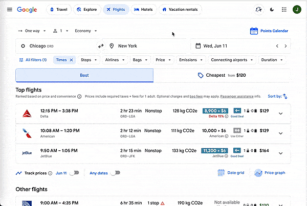 An animated GIF showing the points calendar