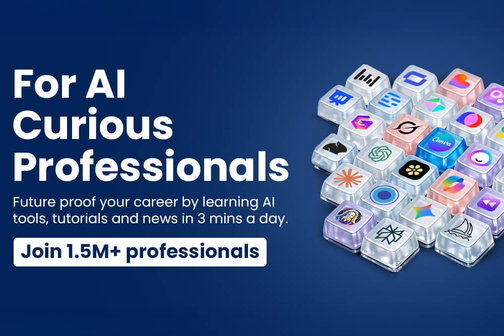 For AI Curious Professionals. Future proof your career by learning AI tools, tutorials, and news in 3 mins a day 