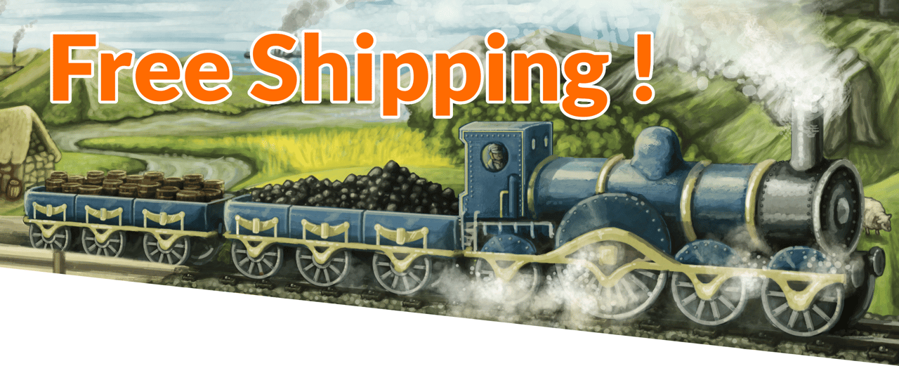 Free shipping banner with the Clans of Caledonia: Industria train